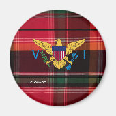 US Jungfrau Islands Flag St. Croix USVI Madras Magnet (Vorne)
