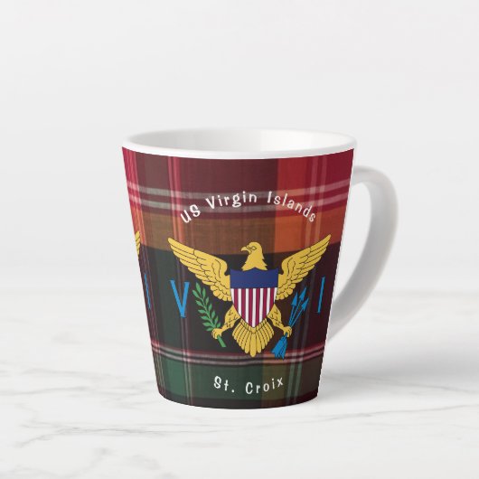 US Jungfrau Islands Flag St. Croix USVI Madras Milchtasse (Rechte Ecke)