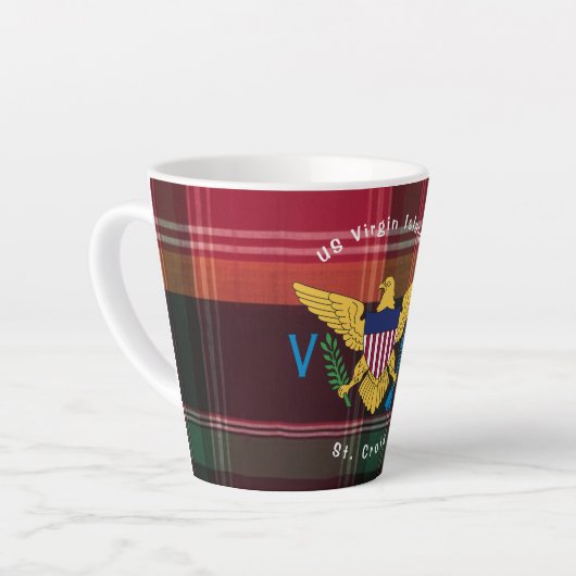 US Jungfrau Islands Flag St. Croix USVI Madras Milchtasse (Linke Ecke)