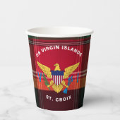 US Jungfrau Islands Flag St. Croix USVI Madras Pappbecher (Vorderseite)