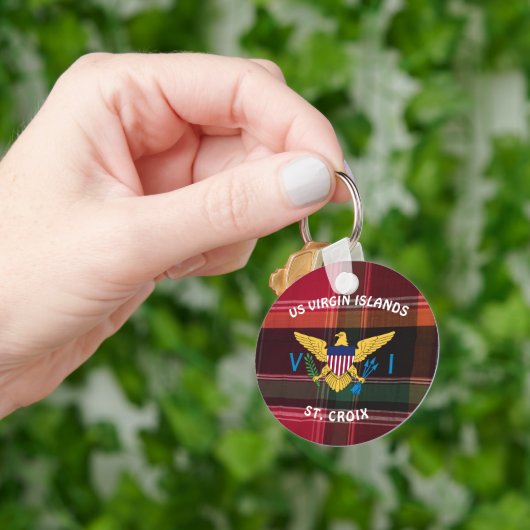 US Jungfrau Islands Flag St. Croix USVI Madras Schlüsselanhänger (Hand)