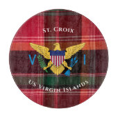 US Jungfrau Islands Flag St. Croix USVI Madras Schneidebrett (Vorderseite)