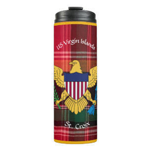 US Jungfrau Islands Flag St. Croix USVI Madras Thermosbecher