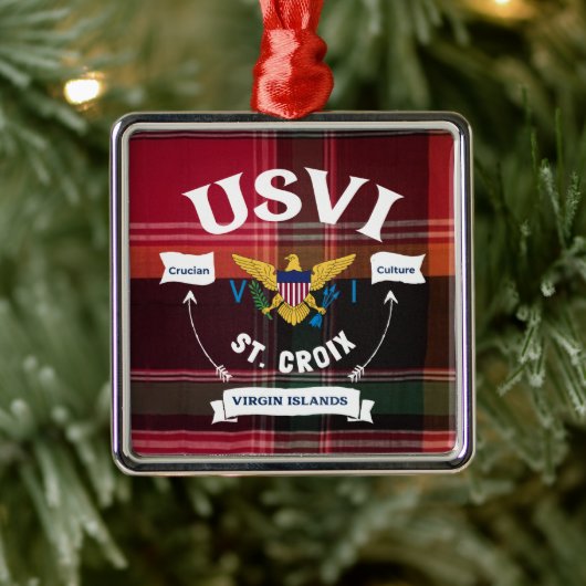 US Jungfrau Islands Flag St. Croix USVI Ornament Aus Metall (Baum)