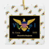 US Jungfrau Islands Flag St. Croix USVI Personaliz Keramikornament (Vorderseite)
