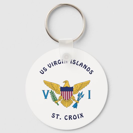 US Jungfrau Islands Flag St. Croix USVI Personaliz Schlüsselanhänger (Vorderseite)