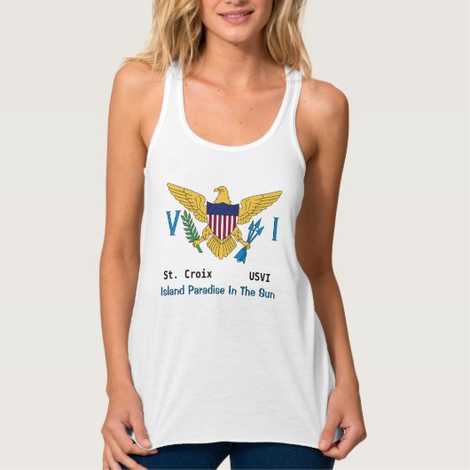 US Jungfrau Islands Flag St. Croix USVI Personaliz Tank Top (Vorderseite)