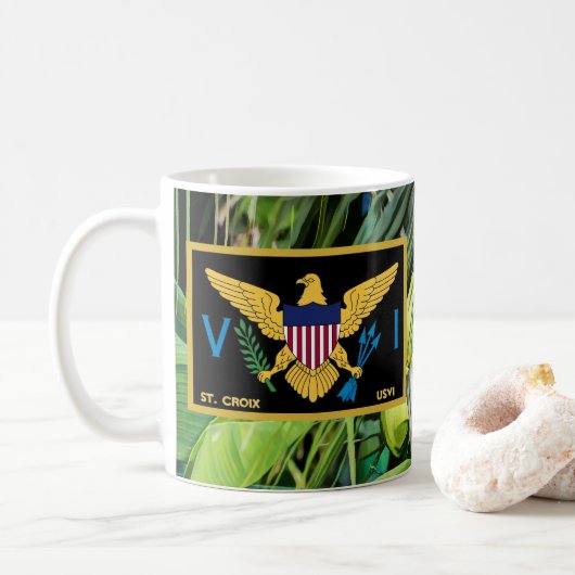 US Jungfrau Islands Flag St. Croix USVI Tropical Kaffeetasse (Mit Donut)