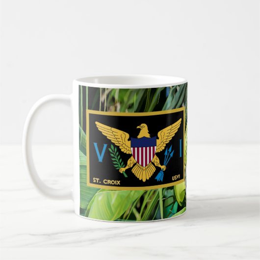 US Jungfrau Islands Flag St. Croix USVI Tropical Kaffeetasse (Links)