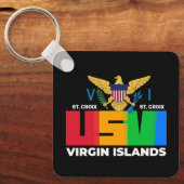 US Jungfrau Islands Flag St. Croix USVI Tropical Schlüsselanhänger (Vorderseite)