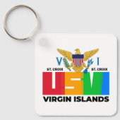 US Jungfrau Islands Flag St. Croix USVI Tropical Schlüsselanhänger (Vorderseite)