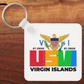 US Jungfrau Islands Flag St. Croix USVI Tropical Schlüsselanhänger (Vorderseite)