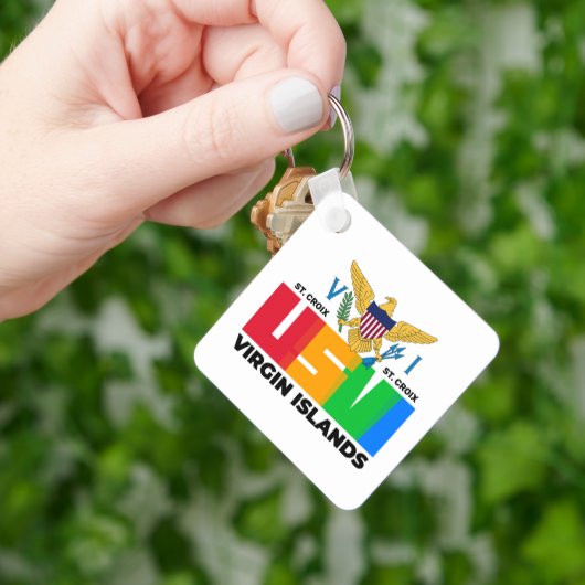 US Jungfrau Islands Flag St. Croix USVI Tropical Schlüsselanhänger (Hand)