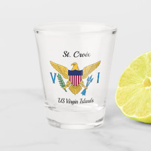 US Jungfrau Islands Flag St. Croix USVI Tropical  Schnapsglas
