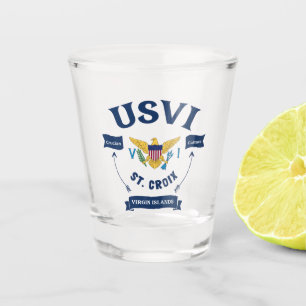 US Jungfrau Islands Flag St. Croix USVI Tropical  Schnapsglas