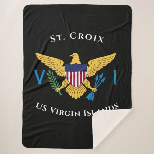 US Jungfrau Islands Flag St. Croix USVI Tropical Sherpadecke (Vorderseite)