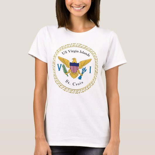 US Jungfrau Islands Flag St. Croix USVI Tropical T-Shirt (Vorderseite)