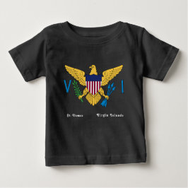 US Jungfrau Islands Flag St. Thomas Black Baby T-shirt