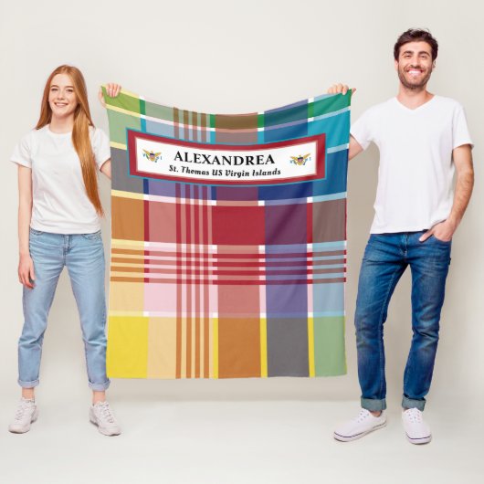 US Jungfrau Islands Flag St. Thomas Madras Custom Fleecedecke (Beispiel)