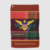 US Jungfrau Islands Flag St. Thomas Madras Custom Golfhandtuch (Vorderseite)