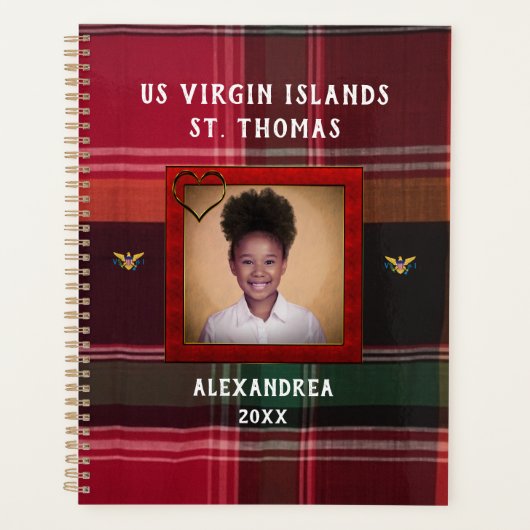 US Jungfrau Islands Flag St. Thomas Madras Custom Planer (Vorderseite)