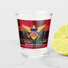 US Jungfrau Islands Flag St. Thomas Madras Custom Schnapsglas