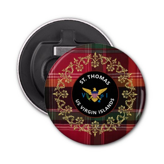 US Jungfrau Islands Flag St. Thomas Madras USVI Flaschenöffner (Vorderseite)