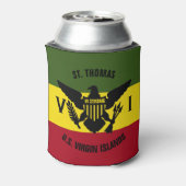 US Jungfrau Islands Flag St. Thomas Red Yellow Gre Dosenkühler (Kanne Rückseite)