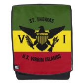 US Jungfrau Islands Flag St. Thomas Red Yellow Gre Rucksack (Vorderseite)