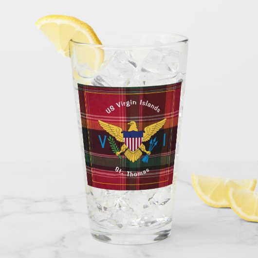 US Jungfrau Islands Flag St. Thomas USVI Glas (Vorderseite Ice)