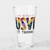 US Jungfrau Islands Flag St. Thomas USVI Glas (Rückseite)