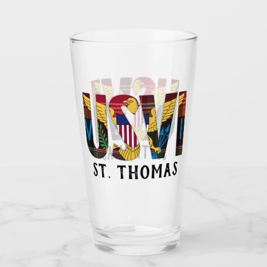 US Jungfrau Islands Flag St. Thomas USVI Glas (Vorderseite)