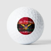 US Jungfrau Islands Flag St. Thomas USVI Golfball (Vorderseite)