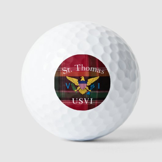 US Jungfrau Islands Flag St. Thomas USVI Golfball (Vorderseite)