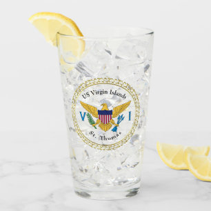US Jungfrau Islands Flag St. Thomas USVI Karibik Glas