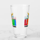 US Jungfrau Islands Flag St. Thomas USVI Karibik Glas (Links)