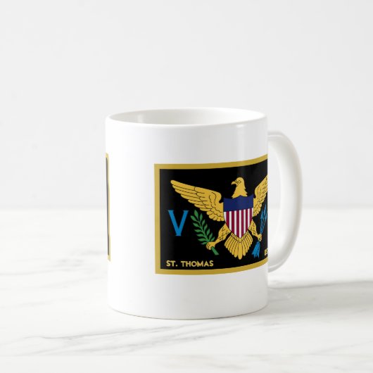 US Jungfrau Islands Flag St. Thomas USVI Karibik Kaffeetasse (VorderseiteRechts)
