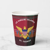 US Jungfrau Islands Flag St. Thomas USVI Pappbecher (Rückseite)