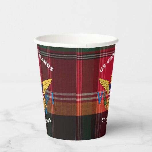 US Jungfrau Islands Flag St. Thomas USVI Pappbecher (Rechts)