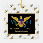 US Jungfrau Islands Flag St. Thomas USVI Personali Keramikornament (Rückseite)