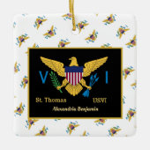 US Jungfrau Islands Flag St. Thomas USVI Personali Keramikornament (Vorderseite)