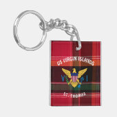 US Jungfrau Islands Flag St. Thomas USVI Schlüsselanhänger (Vorderseite links)