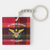 US Jungfrau Islands Flag St. Thomas USVI Schlüsselanhänger (Rückseite)