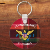 US Jungfrau Islands Flag St. Thomas USVI Schlüsselanhänger (Vorderseite)