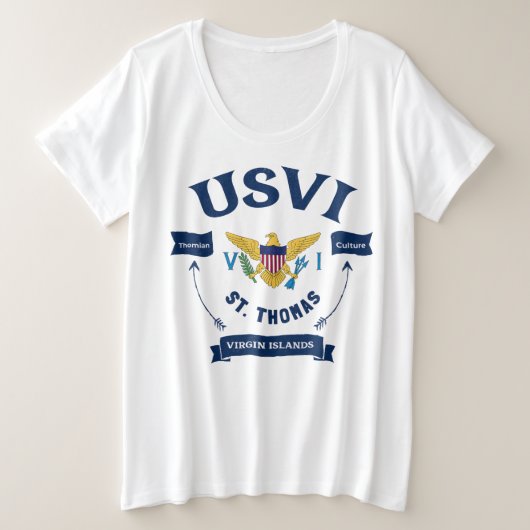 US Jungfrau Islands Flag St. Thomas USVI Tropical Große Größe T-Shirt (Design vorne)