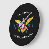 US Jungfrau Islands Flag St. Thomas USVI Tropical  Große Wanduhr (Winkel)