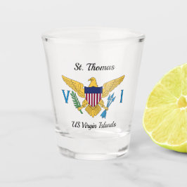 US Jungfrau Islands Flag St. Thomas USVI Tropical Schnapsglas