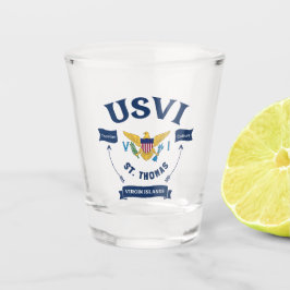 US Jungfrau Islands Flag St. Thomas USVI Tropical Schnapsglas