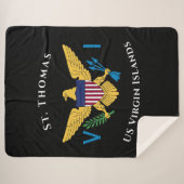 US Jungfrau Islands Flag St. Thomas USVI Tropical Sherpadecke (Vorderseite (Horizontal))