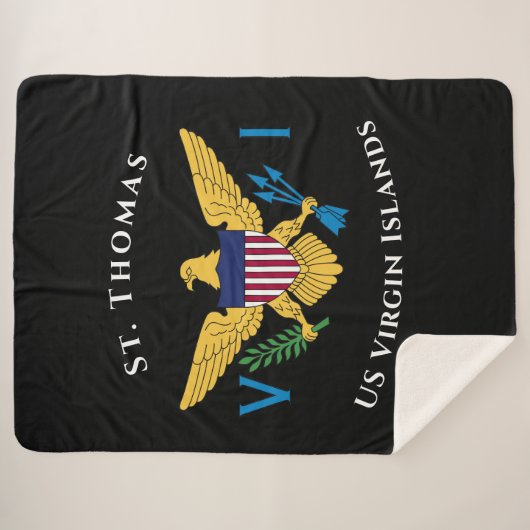 US Jungfrau Islands Flag St. Thomas USVI Tropical Sherpadecke (Vorderseite (Horizontal))